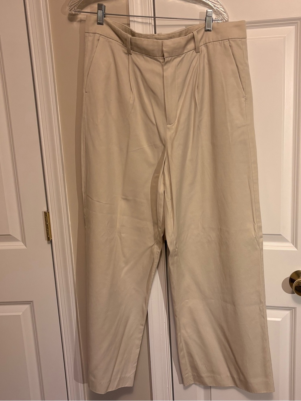 Madewell-Ivory pleated wide leg pants- women’s size 12